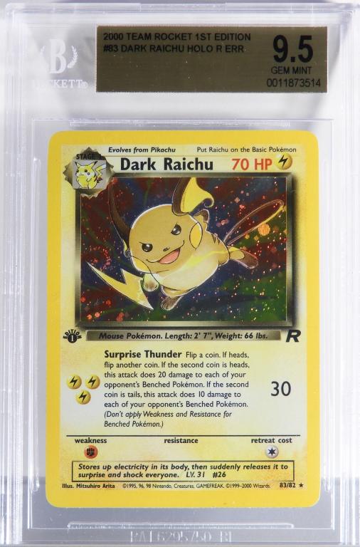 Pokemon Team Rocket 1st Ed Dark Raichu Err BGS 9.5 (1 of 2)
