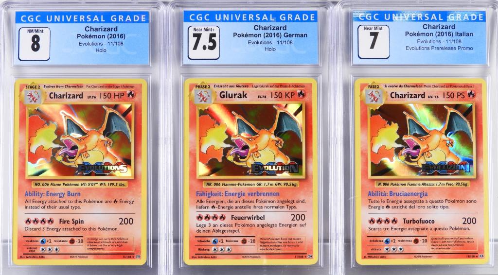 3pc 2016 Pokemon Evolutions Charizard Promo Cards