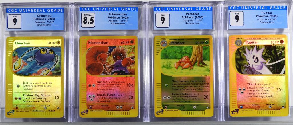 4PC 2003 Pokemon Aquapolis Reverse Holo CGC Cards (1 of 2)