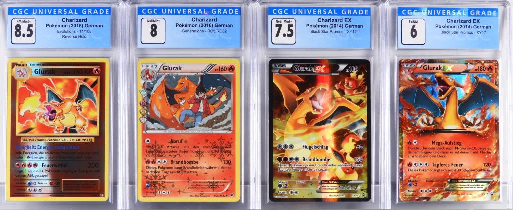 4PC German Pokemon Glurak Charizard CGC Card Group (1 of 2)