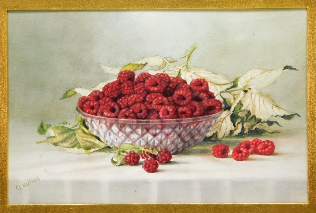 Clara Maxfield Raspberry Still Life WC Painting (1 of 8)