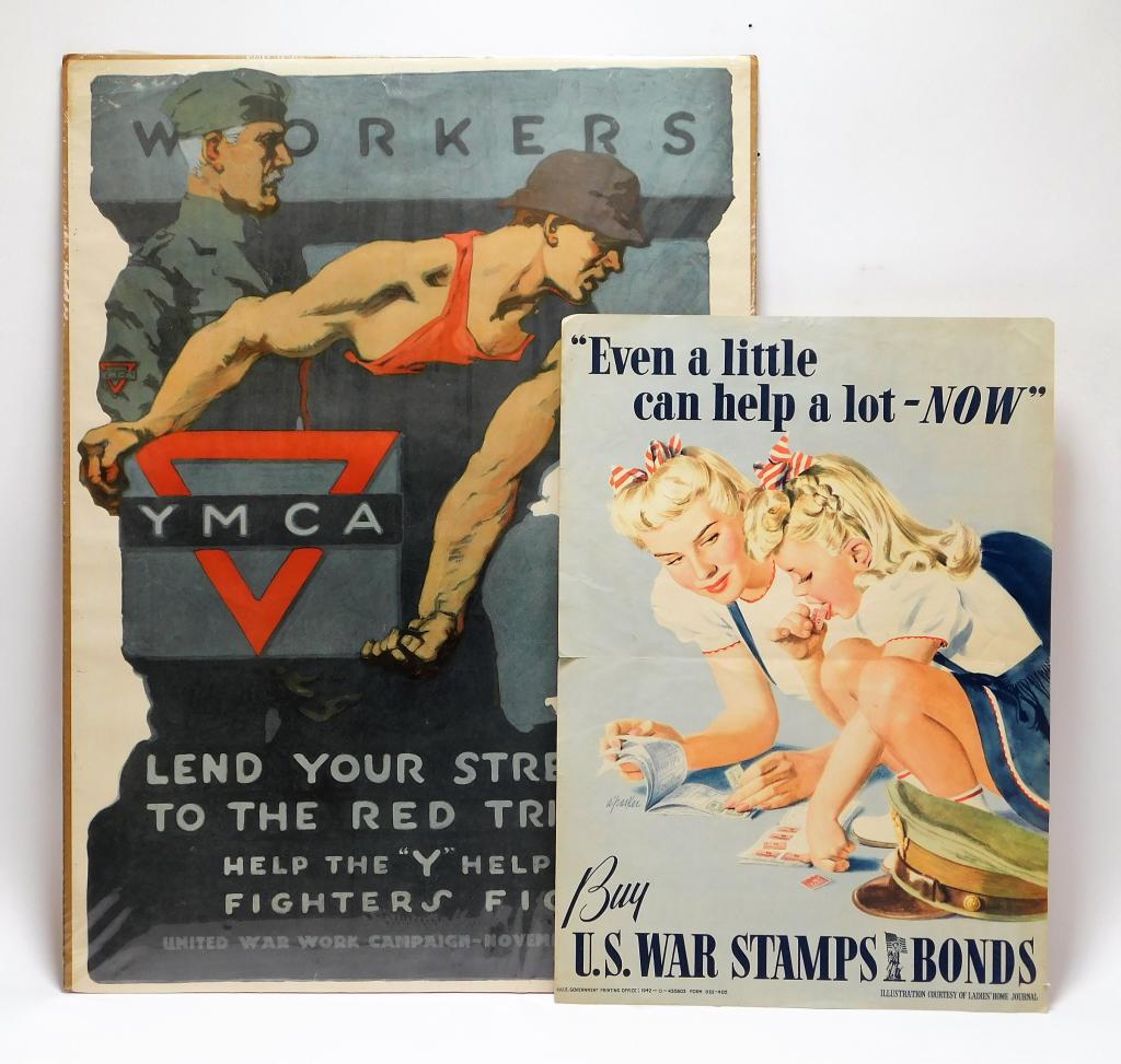 2PC WWI & WWII War Bonds Posters (1 of 10)