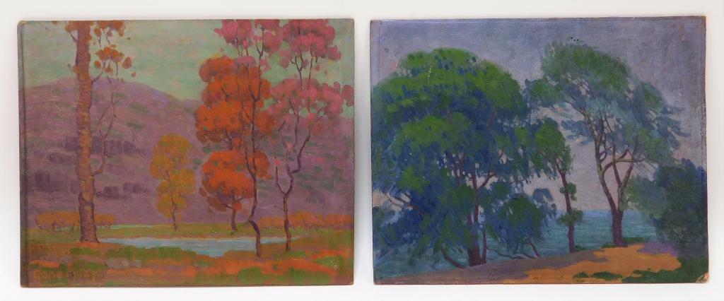 2PC Gene Miles Impressionist Landscape Paintings (1 of 7)