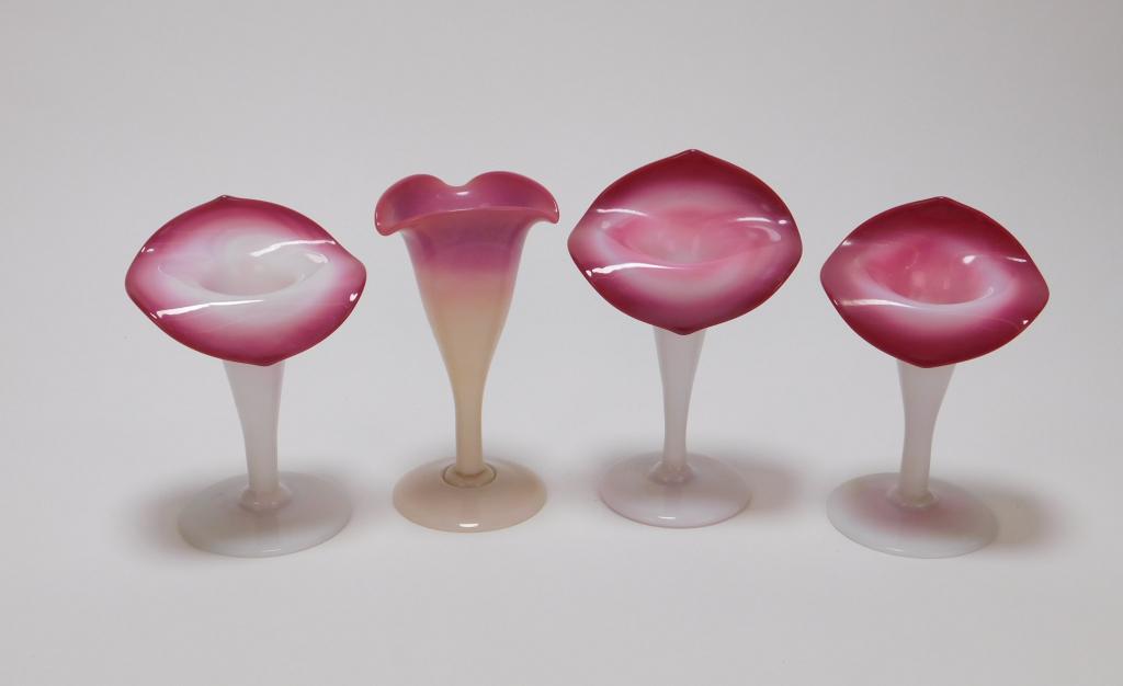 4PC Peach Blow Jack in the Pulpit Vases (1 of 4)