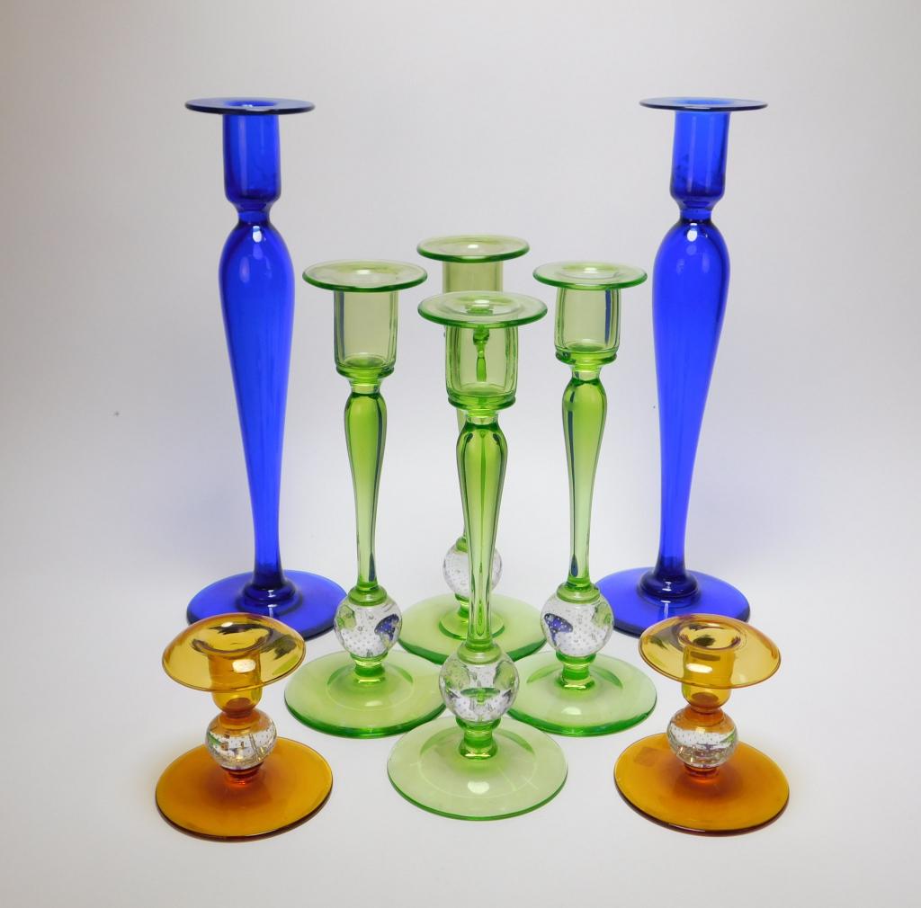 4 PR Pairpoint Glass Candlesticks (1 of 10)