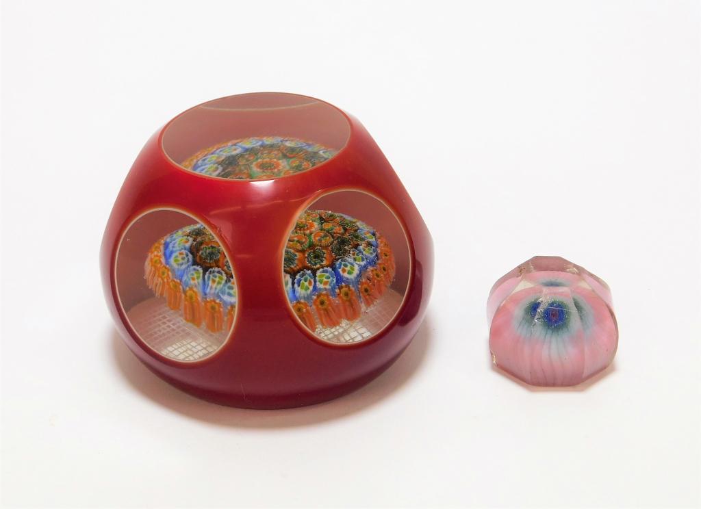 2PC Murano Faceted Art Glass Paperweights (1 of 8)