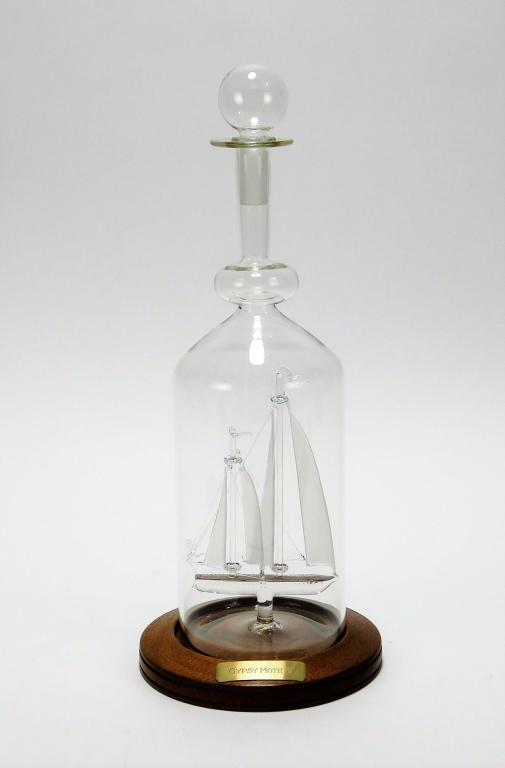 Abbey Glass Ship in a Bottle Art Glass Sculpture (1 of 8)