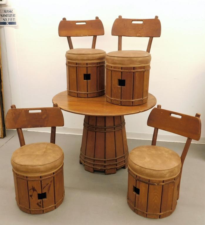 Old Hickory Adirondack Lodge Barrel Dining Set (1 of 9)