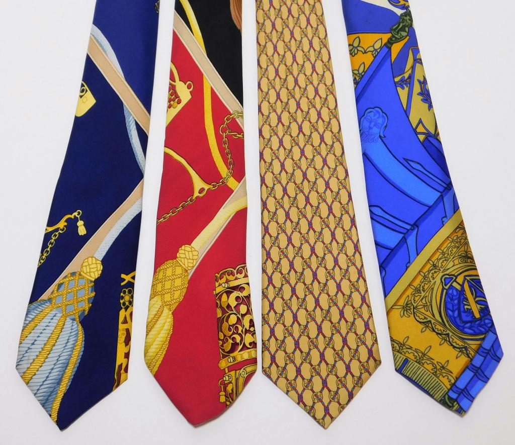 4PC Hermes Baroque Silk Necktie Group (1 of 5)