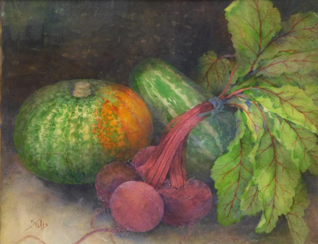 Shirley Felts Impressionist Still Life WC Painting (1 of 6)