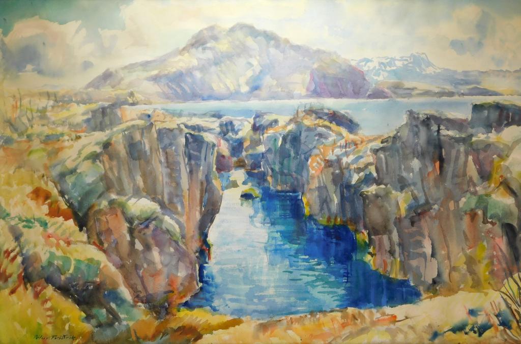 Petur Fridrik Icelandic Landscape WC Painting (1 of 8)