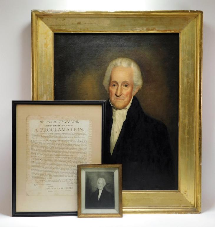 3PC LG Isaac Tichner Portrait Painting w/ Ephemera (1 of 12)