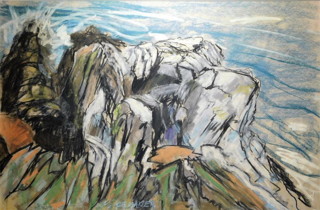 Expressionist Landscape Rock Form Pastel Drawing (1 of 6)