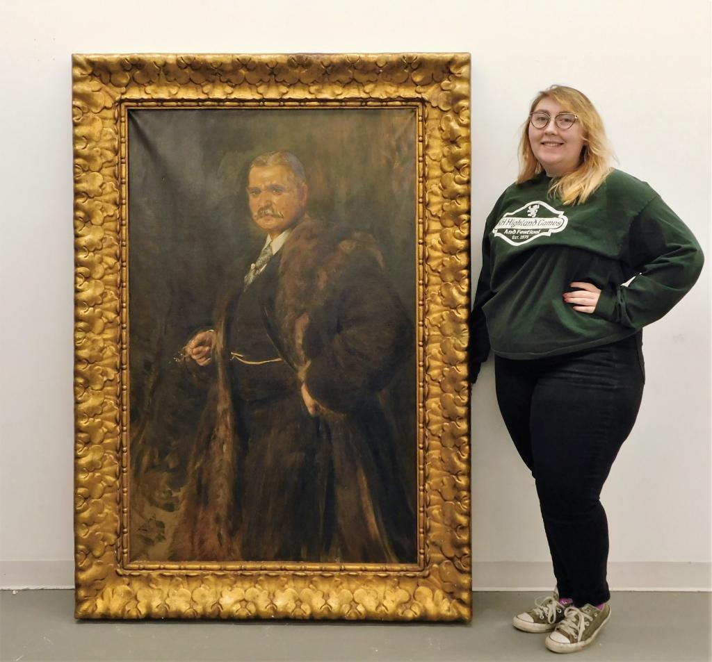 LG Joszi Arpad Koppay Portrait Painting: Joszi Arpad Koppay Austria,1859-1927 Portrait of John W. Gates, an American industrialist and promoter of barbed wire, dressed in a suit and fur coat. Koppay was formally trained as an architect befor