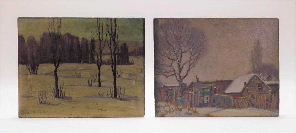 2PC Gene Miles Winter Landscape Paintings (1 of 10)