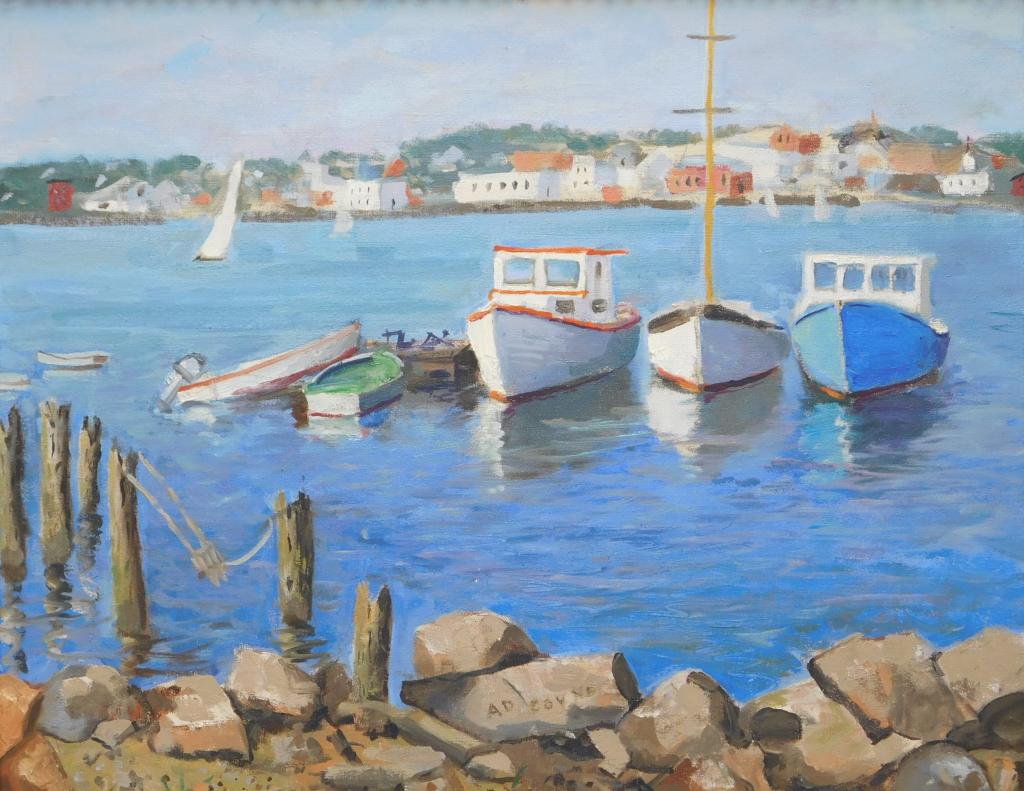 Gloucester Ma Impressionist Marina Dock Painting (1 of 5)