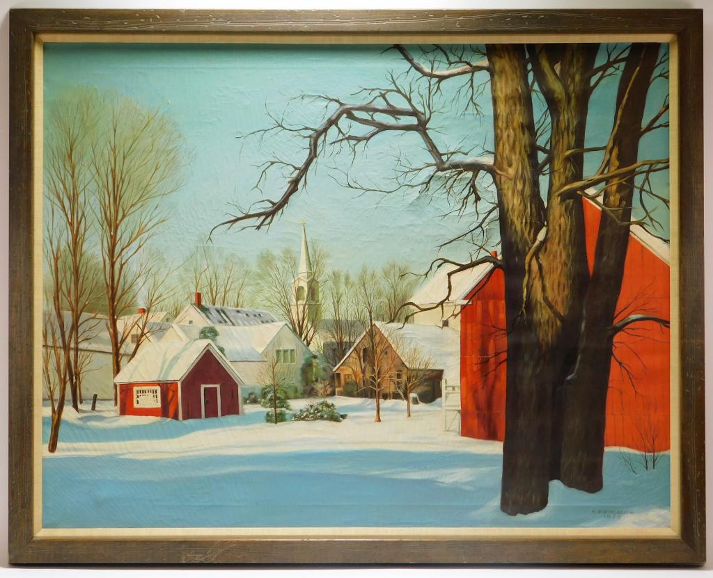 W. Baumgarten Winter Landscape Painting (1 of 9)