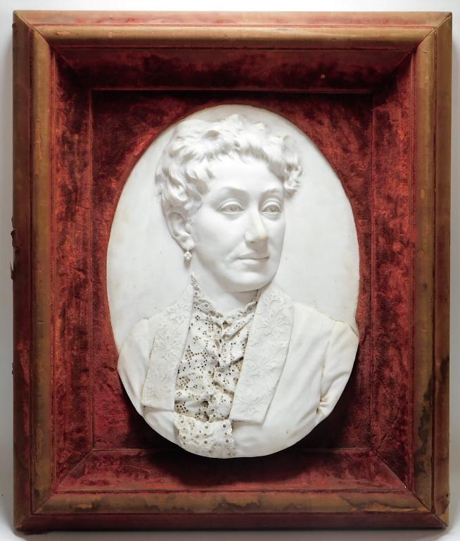 Gaetano Trentanove Carved Marble Portrait Plaque (1 of 8)