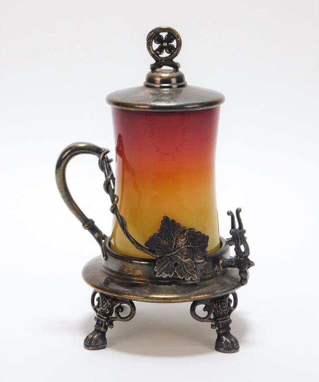 American Peach Blow & Silverplate Pickle Castor (1 of 7)