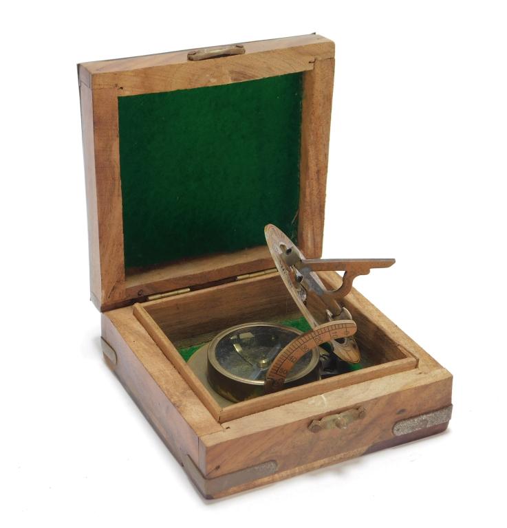 19C F. L. West Brass Sundial Compass (1 of 9)