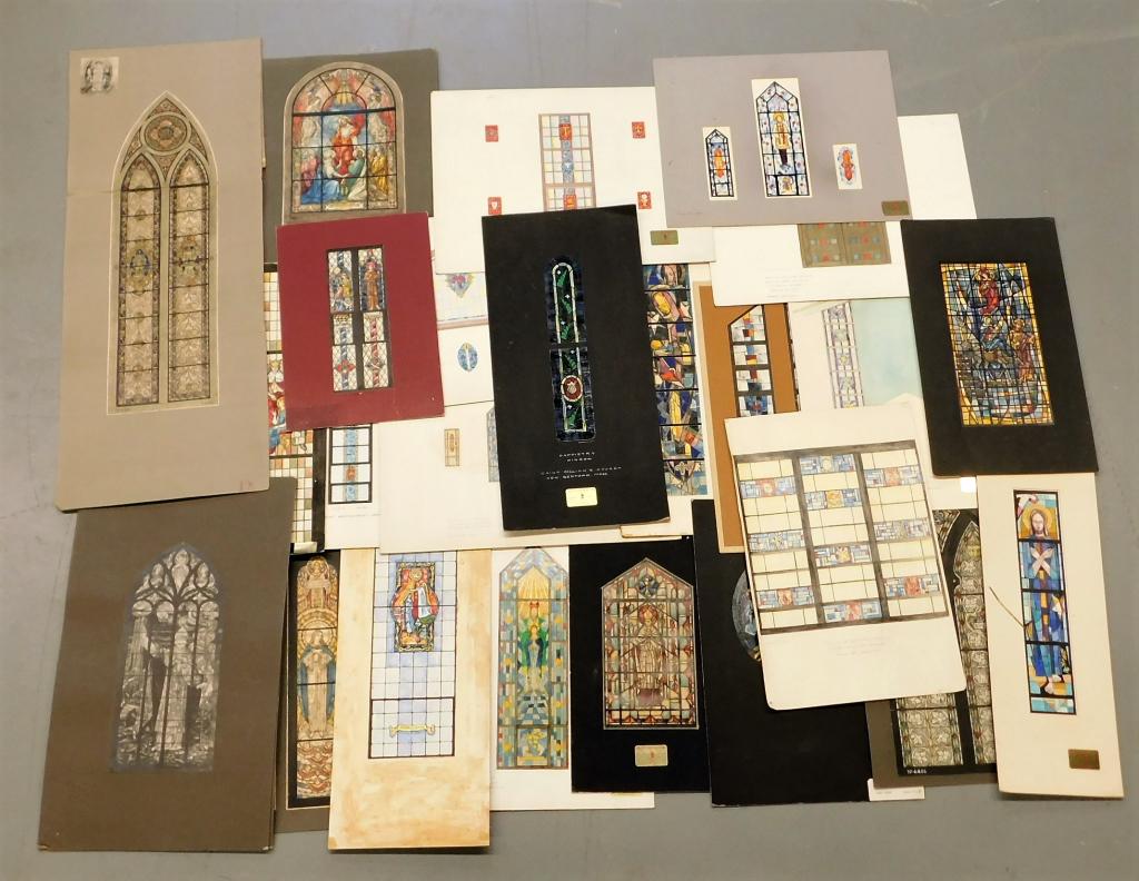 FINE ID'd Stained Glass Window Watercolor Archive (1 of 12)