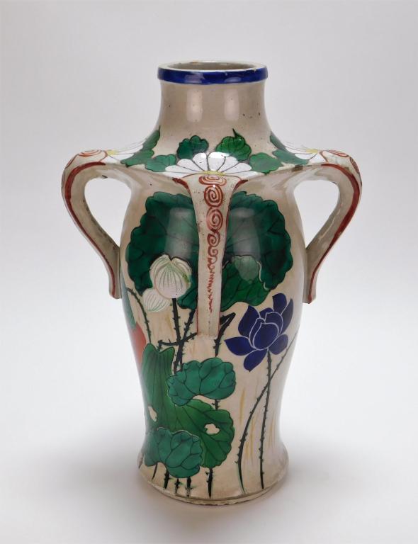 LG Japanese Ninsei Style Pottery Vase (1 of 7)
