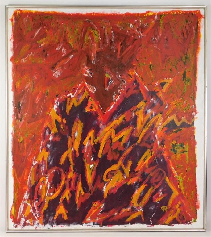 Modern Red Abstract Expressionism Painting (1 of 5)