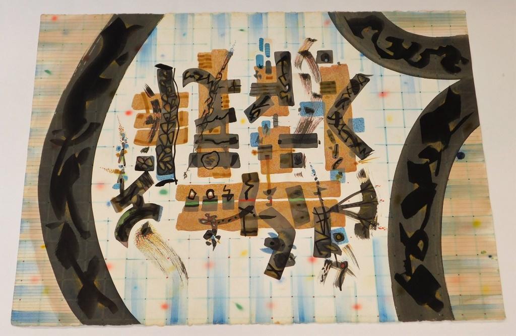 Francis Hamabe Modern Abstract WC Painting (1 of 8)