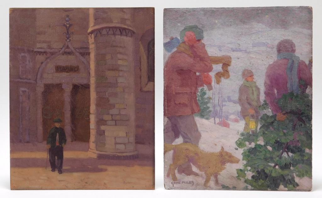 2PC Gene Miles Impressionist Genre Paintings (1 of 10)