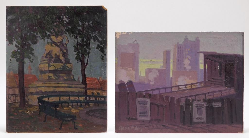 2PC Gene Miles Impressionist Monument Paintings (1 of 10)