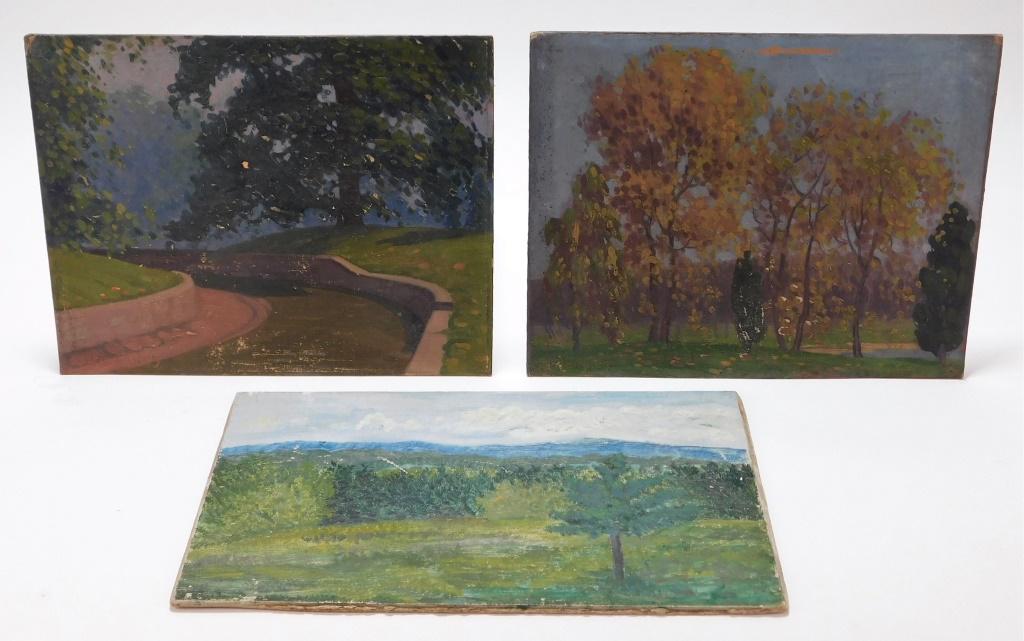 3PC Gene Miles Impressionist Landscape Paintings (1 of 12)