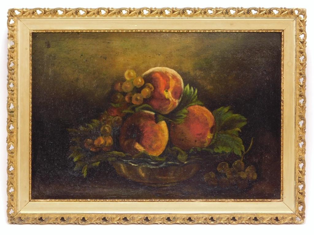 19C American Peaches Still Life Painting (1 of 7)