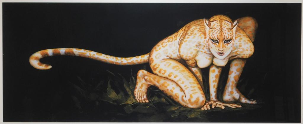 Olivia De Berardinis Nude Figure Serigraph: Olivia De Berardinis California,b.1948 Titled "Carnivore II" edition 6/30. Serigraph on paper,Image area 15 1/2" x 38 3/4".Frame 25 1/2" x 48 1/4" From the collection of Gallery Art Aventura, Florida.