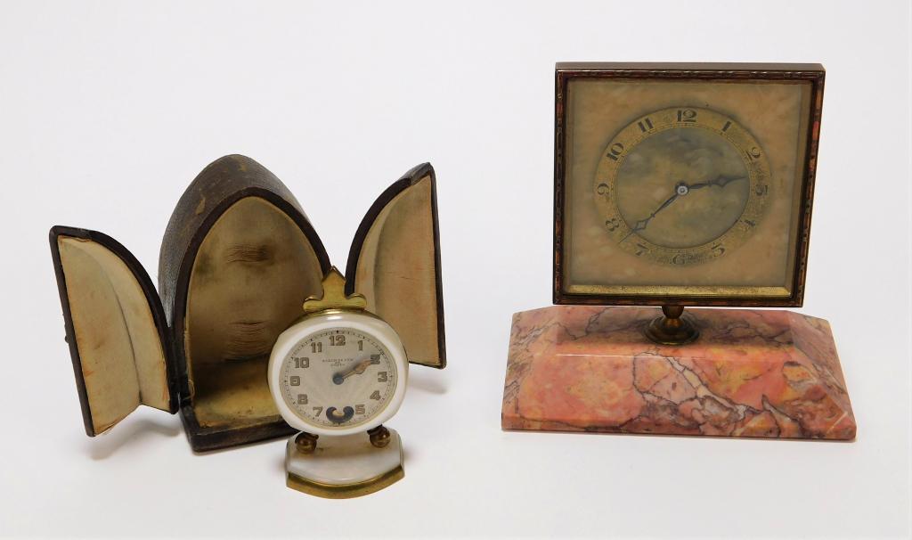 2PC Art Deco Swiss Made Desk Clocks (1 of 9)