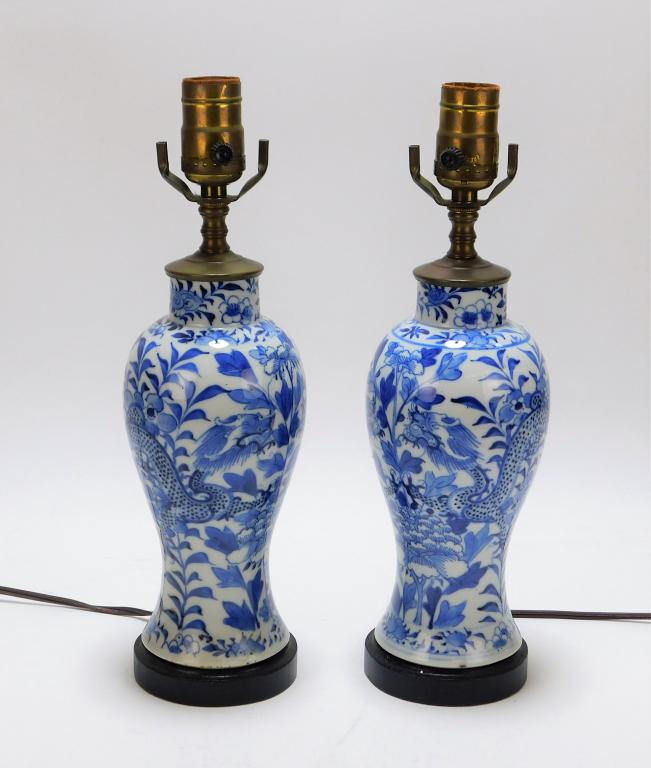 PR Chinese Blue & White Porcelain Table Lamps (1 of 8)