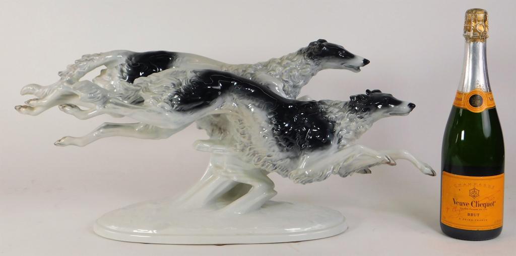 LG Rosenthal Russian Wolfhound Porcelain Statue (1 of 8)