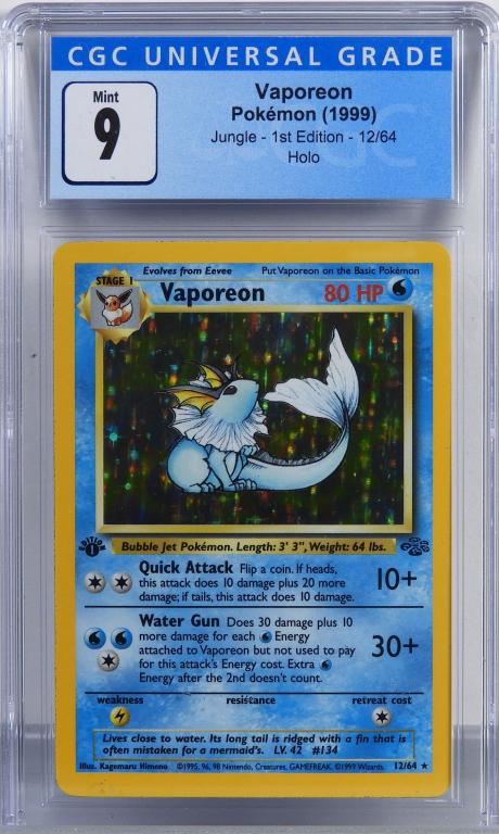 1999 Pokemon Jungle 1st Ed. Vaporeon CGC 9 (1 of 2)