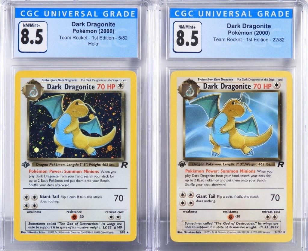 2PC Pokemon Team Rocket 1st Dark Dragonite CGC 8.5 (1 of 2)