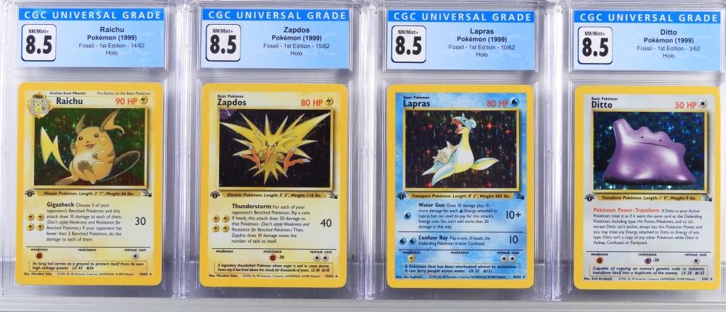 4PC Pokemon Fossil 1st Ed. CGC 8.5 Holo Card Group (1 of 2)
