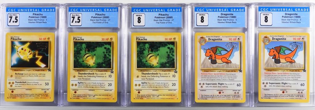 5PC Pokemon Black Star Promos CGC Card Group (1 of 2)