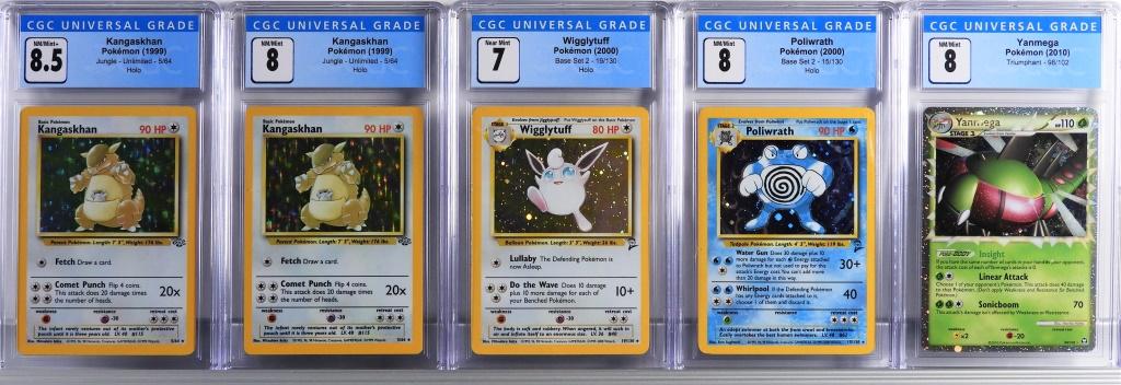 5PC 1999-2010 Pokemon CGC Holographic Card Group (1 of 2)