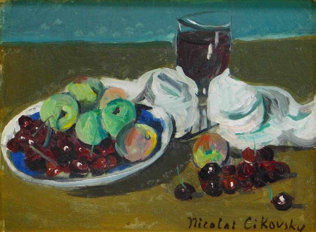 Nicolai Cikovsky Cherry Still Life Painting (1 of 4)