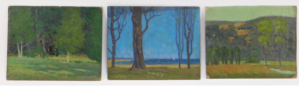 3PC Gene Miles Impressionist Landscape Paintings (1 of 8)