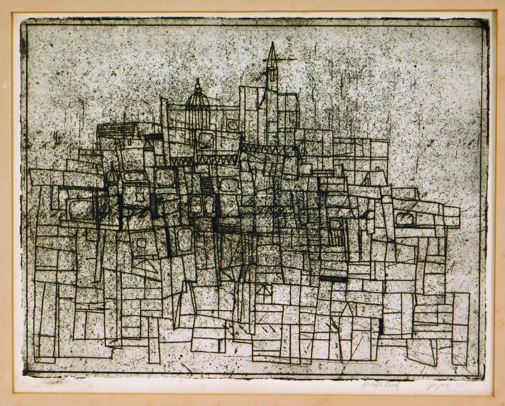 Raphael Soyer Abstract Cityscape Etching (1 of 6)