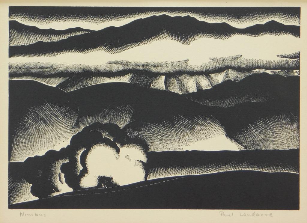 Attr. Paul Landacre Nimbus Woodcut Print (1 of 6)