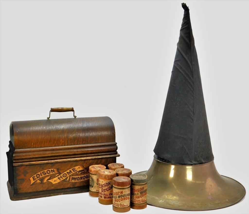 Edison Home Phonograph Model C w/ Cylinders (1 of 12)