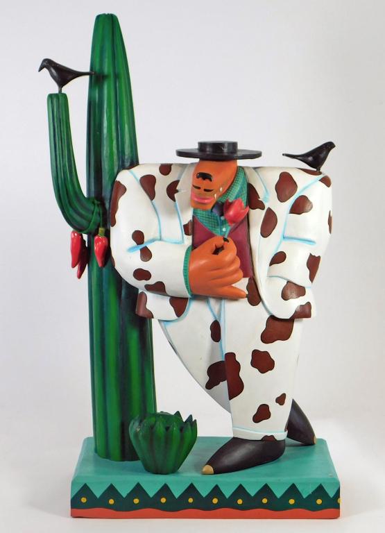 Markus Pierson Carved Wood Folk Art Dog Sculpture (1 of 6)
