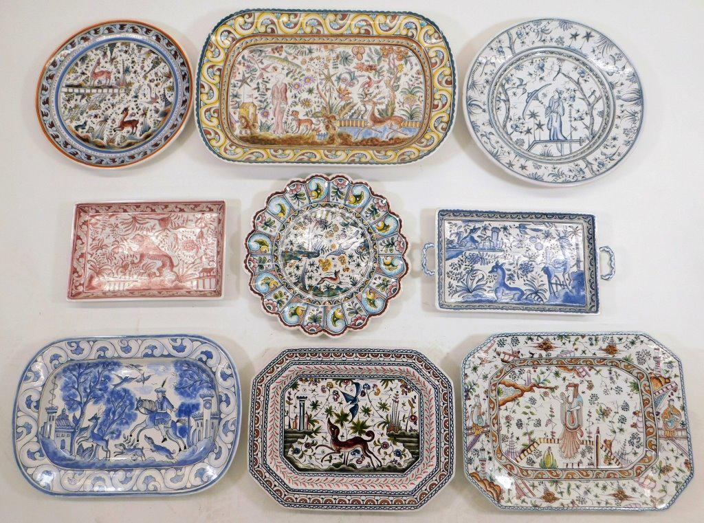 9PC Portuguese Porcelain Chargers & Plates Group (1 of 11)