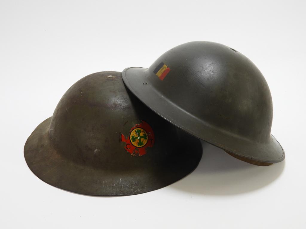 2PC WWI Brodie Helmets (1 of 6)