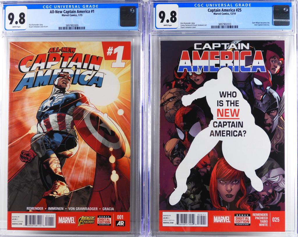 Marvel Captain America #25 & All-New #1 CGC 9.8 (1 of 2)